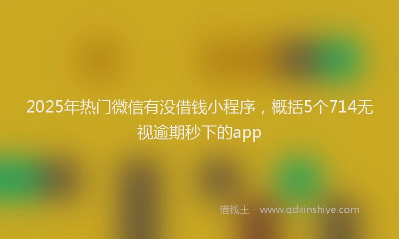 2025年热门微信有没借钱小程序，概括5个714无视逾期秒下的app