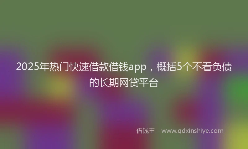 2025年热门快速借款借钱app，概括5个不看负债的长期网贷平台