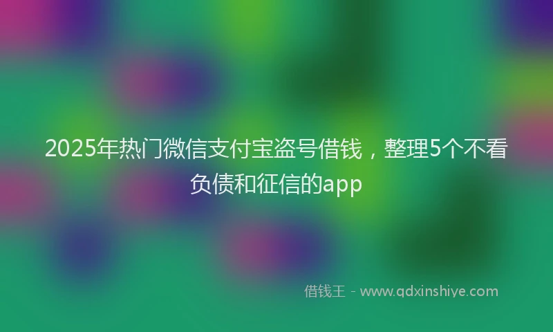 2025年热门微信支付宝盗号借钱，整理5个不看负债和征信的app