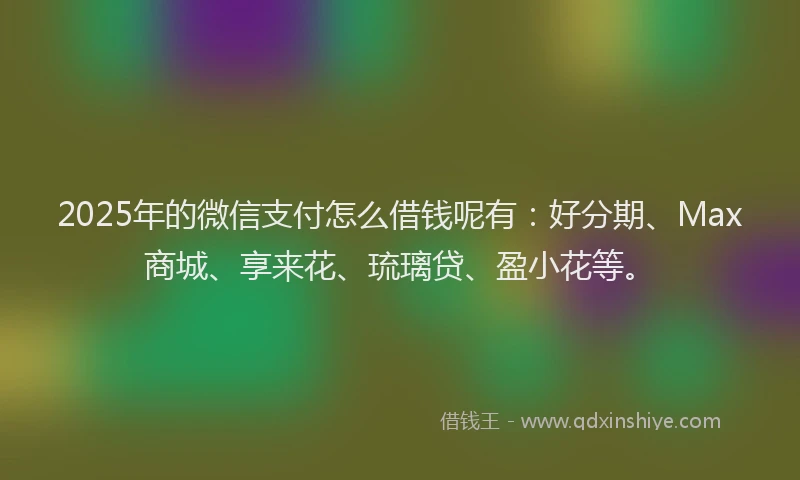 2025年的微信支付怎么借钱呢有：好分期、Max商城、享来花、琉璃贷、盈小花等。