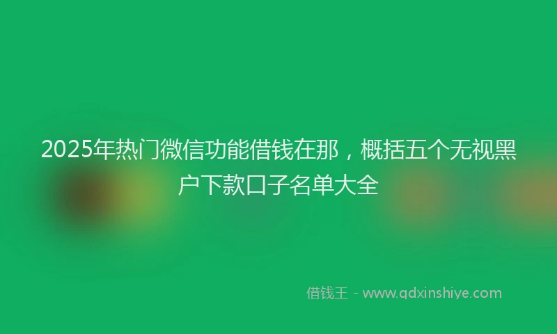 2025年热门微信功能借钱在那，概括五个无视黑户下款口子名单大全