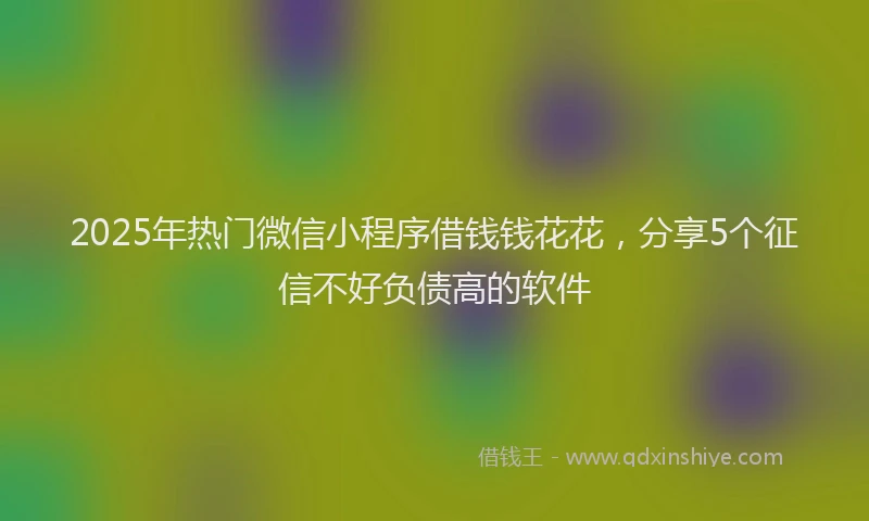 2025年热门微信小程序借钱钱花花，分享5个征信不好负债高的软件
