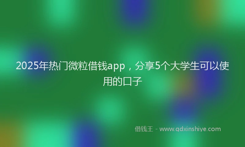 2025年热门微粒借钱app，分享5个大学生可以使用的口子