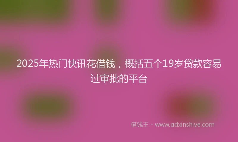 2025年热门快讯花借钱，概括五个19岁贷款容易过审批的平台