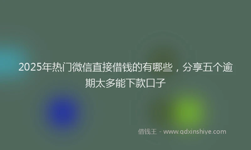 2025年热门微信直接借钱的有哪些，分享五个逾期太多能下款口子
