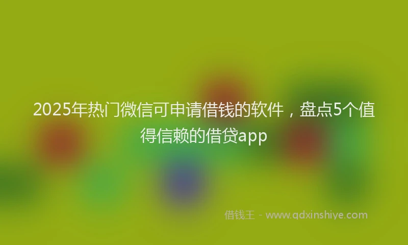 2025年热门微信可申请借钱的软件，盘点5个值得信赖的借贷app