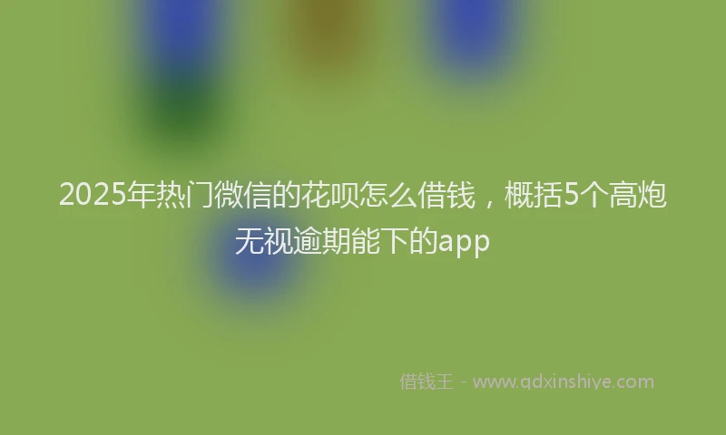 2025年热门微信的花呗怎么借钱，概括5个高炮无视逾期能下的app