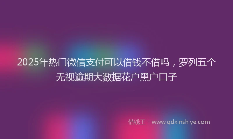 2025年热门微信支付可以借钱不借吗，罗列五个无视逾期大数据花户黑户口子