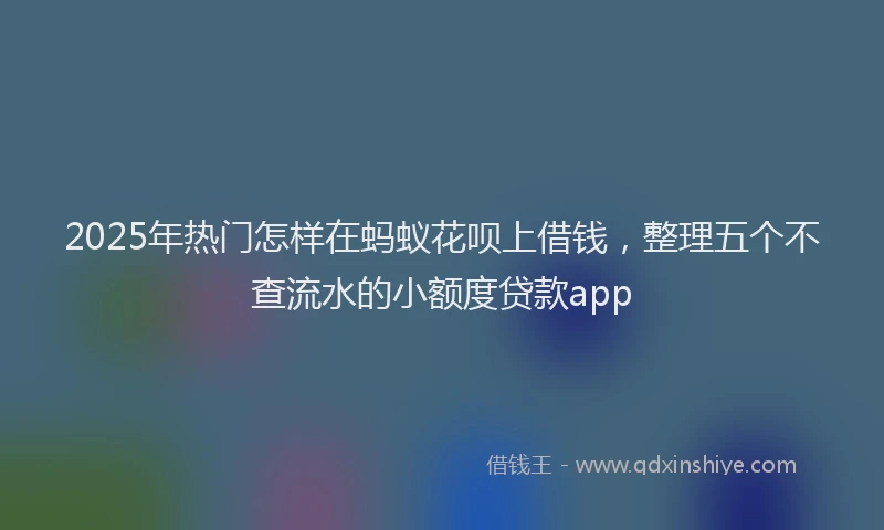 2025年热门怎样在蚂蚁花呗上借钱，整理五个不查流水的小额度贷款app