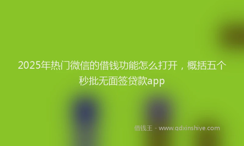 2025年热门微信的借钱功能怎么打开，概括五个秒批无面签贷款app