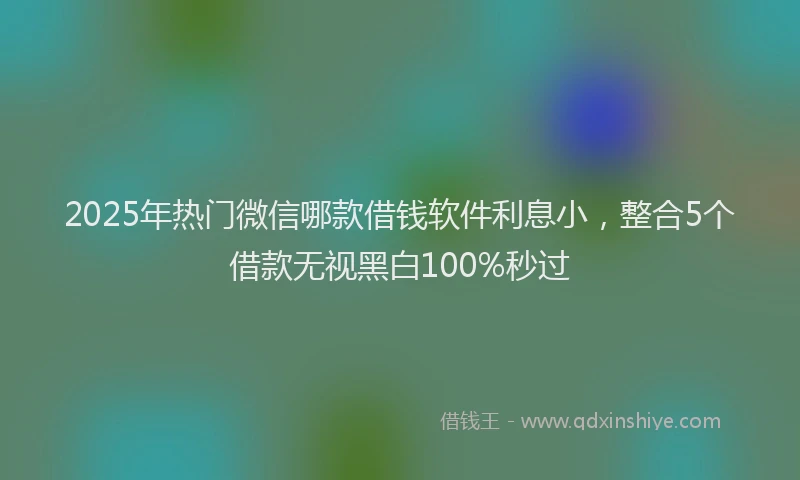2025年热门微信哪款借钱软件利息小，整合5个借款无视黑白100%秒过