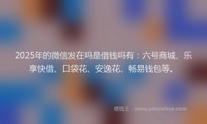 2025年的微信发在吗是借钱吗有：六号商城、乐享快借、口袋花、安逸花、畅易钱包等。