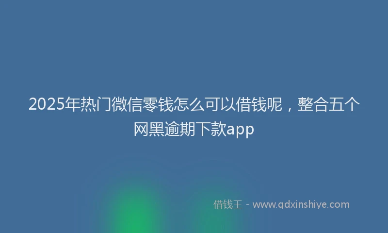 2025年热门微信零钱怎么可以借钱呢，整合五个网黑逾期下款app