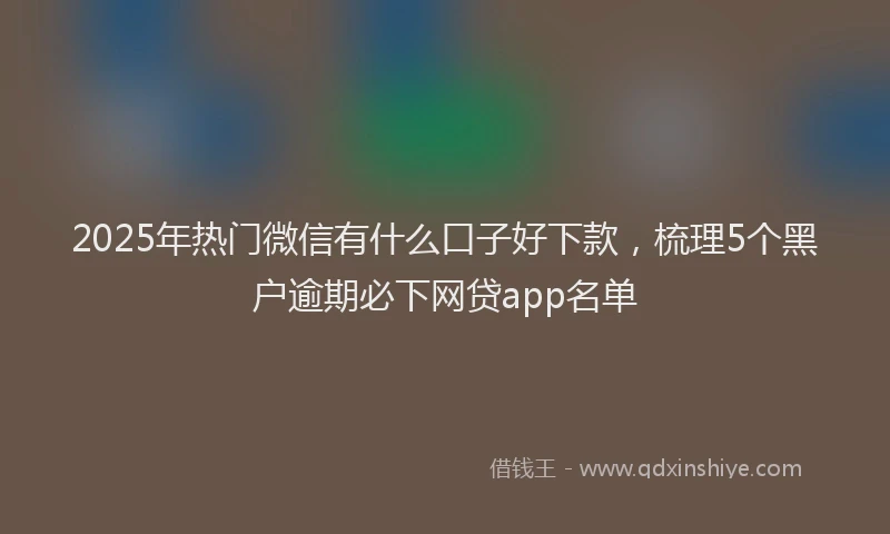 2025年热门微信有什么口子好下款，梳理5个黑户逾期必下网贷app名单