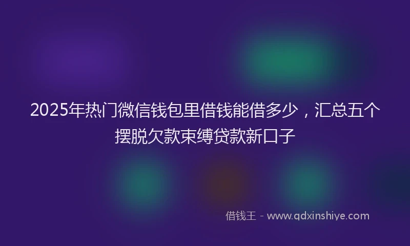 2025年热门微信钱包里借钱能借多少，汇总五个摆脱欠款束缚贷款新口子