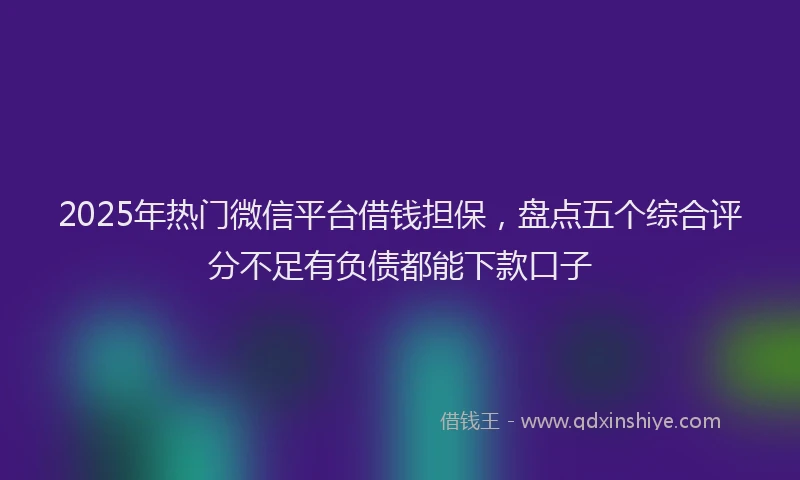 2025年热门微信平台借钱担保，盘点五个综合评分不足有负债都能下款口子