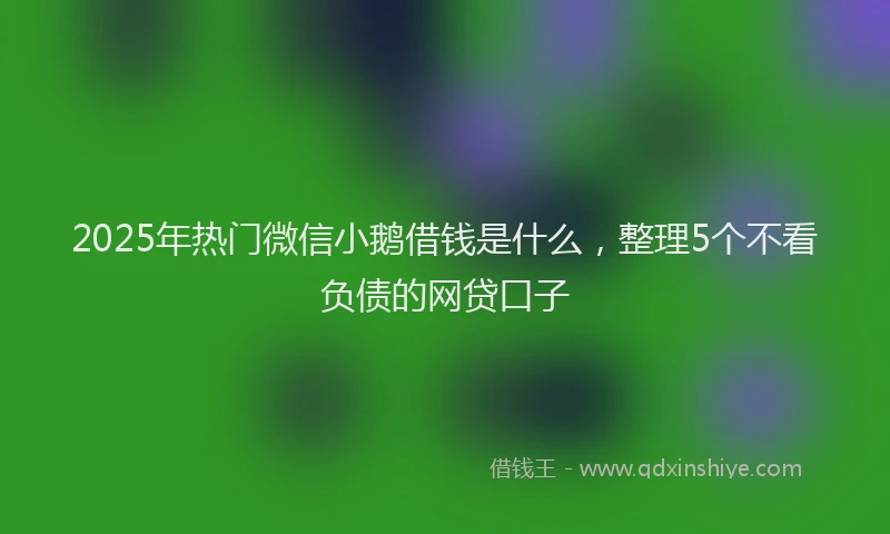2025年热门微信小鹅借钱是什么，整理5个不看负债的网贷口子