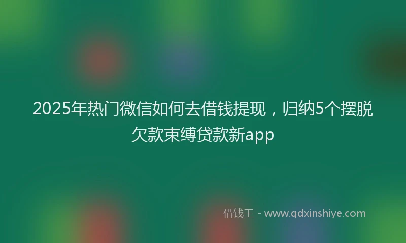 2025年热门微信如何去借钱提现，归纳5个摆脱欠款束缚贷款新app