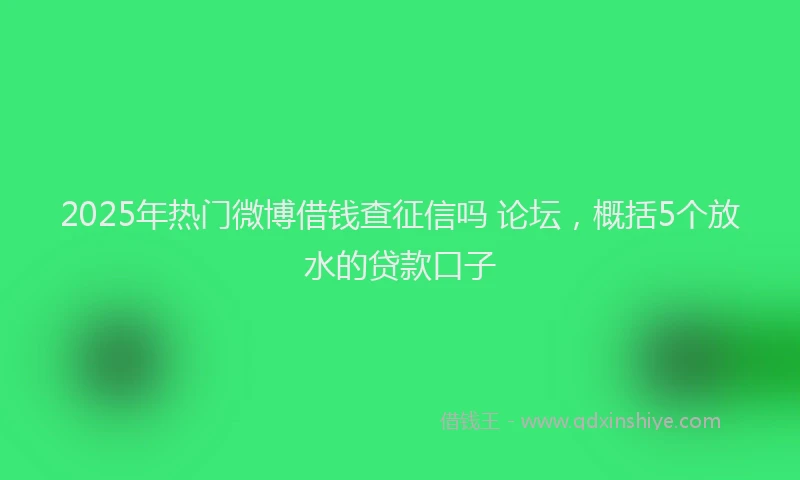2025年热门微博借钱查征信吗 论坛，概括5个放水的贷款口子