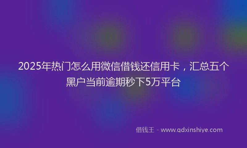 2025年热门怎么用微信借钱还信用卡，汇总五个黑户当前逾期秒下5万平台