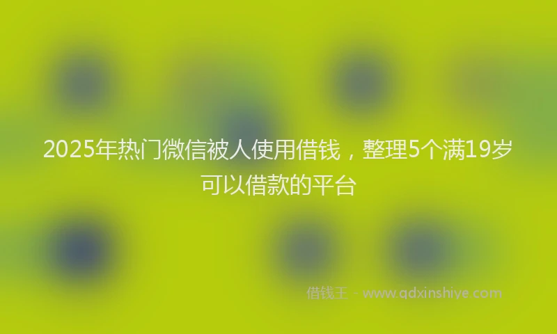 2025年热门微信被人使用借钱，整理5个满19岁可以借款的平台