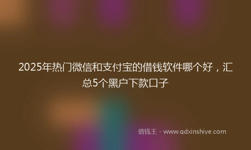 2025年热门微信和支付宝的借钱软件哪个好，汇总5个黑户下款口子