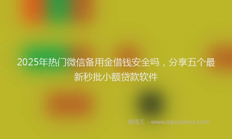 2025年热门微信备用金借钱安全吗，分享五个最新秒批小额贷款软件