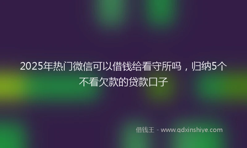 2025年热门微信可以借钱给看守所吗，归纳5个不看欠款的贷款口子