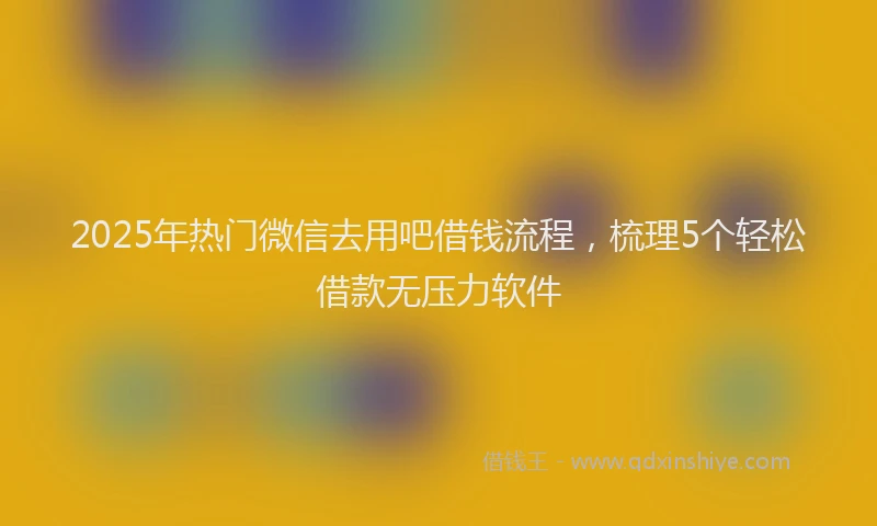 2025年热门微信去用吧借钱流程，梳理5个轻松借款无压力软件