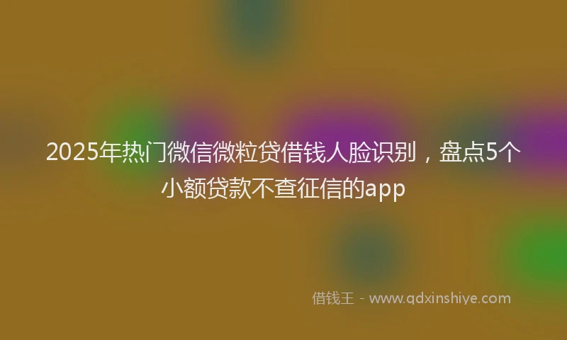 2025年热门微信微粒贷借钱人脸识别，盘点5个小额贷款不查征信的app