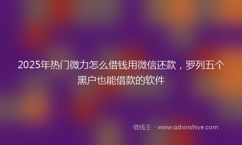 2025年热门微力怎么借钱用微信还款，罗列五个黑户也能借款的软件