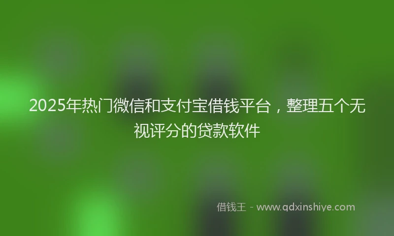 2025年热门微信和支付宝借钱平台，整理五个无视评分的贷款软件