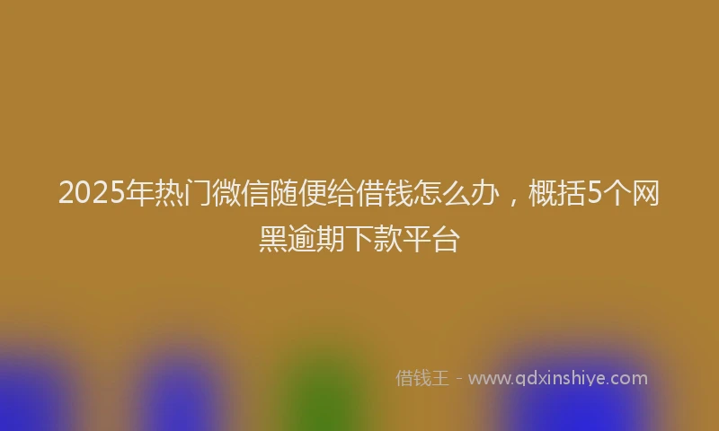 2025年热门微信随便给借钱怎么办，概括5个网黑逾期下款平台
