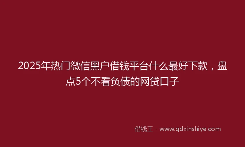 2025年热门微信黑户借钱平台什么最好下款，盘点5个不看负债的网贷口子