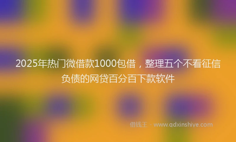 2025年热门微借款1000包借，整理五个不看征信负债的网贷百分百下款软件