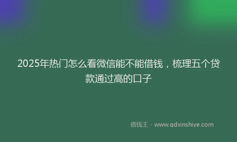 2025年热门怎么看微信能不能借钱，梳理五个贷款通过高的口子