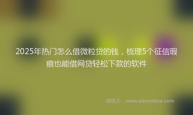 2025年热门怎么借微粒贷的钱，梳理5个征信瑕疵也能借网贷轻松下款的软件