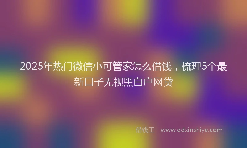 2025年热门微信小可管家怎么借钱，梳理5个最新口子无视黑白户网贷