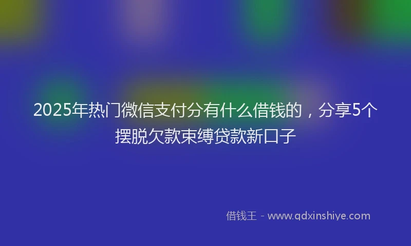 2025年热门微信支付分有什么借钱的，分享5个摆脱欠款束缚贷款新口子