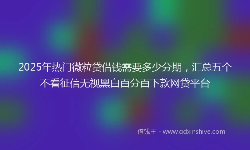 2025年热门微粒贷借钱需要多少分期，汇总五个不看征信无视黑白百分百下款网贷平台