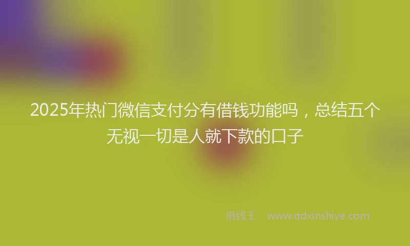 2025年热门微信支付分有借钱功能吗，总结五个无视一切是人就下款的口子
