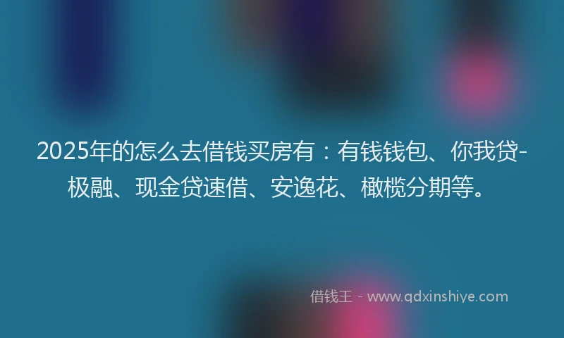 2025年的怎么去借钱买房有：有钱钱包、你我贷-极融、现金贷速借、安逸花、橄榄分期等。