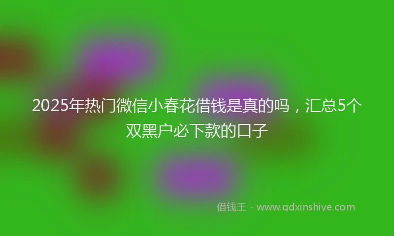 2025年热门微信小春花借钱是真的吗，汇总5个双黑户必下款的口子
