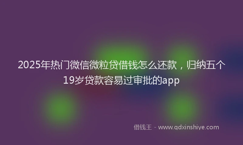 2025年热门微信微粒贷借钱怎么还款，归纳五个19岁贷款容易过审批的app