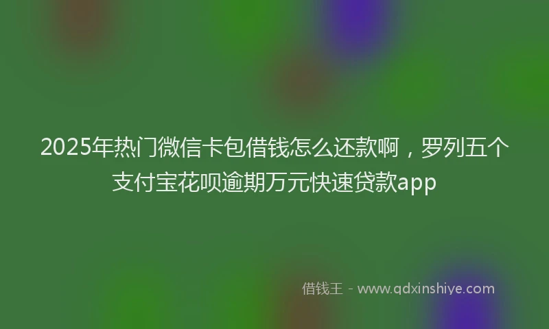 2025年热门微信卡包借钱怎么还款啊，罗列五个支付宝花呗逾期万元快速贷款app