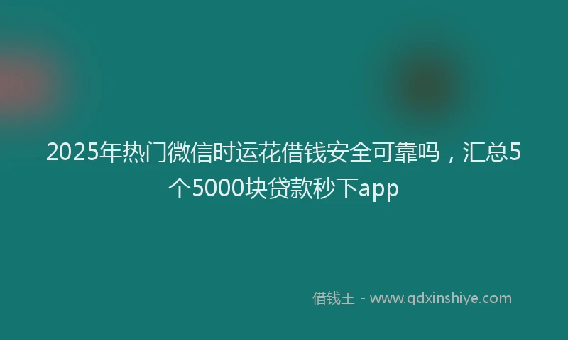 2025年热门微信时运花借钱安全可靠吗，汇总5个5000块贷款秒下app