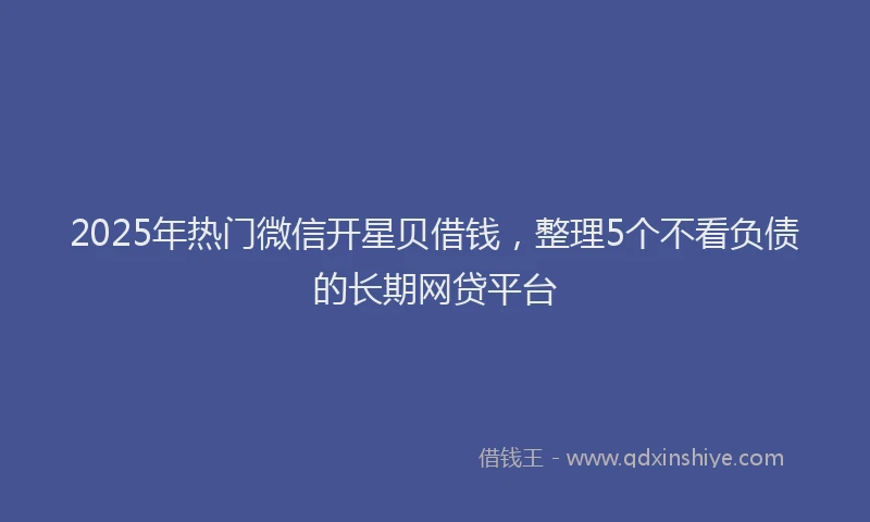 2025年热门微信开星贝借钱，整理5个不看负债的长期网贷平台
