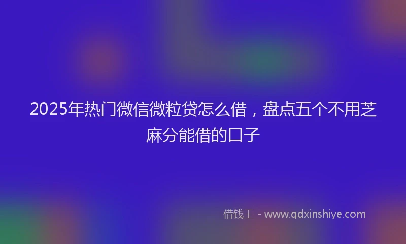 2025年热门微信微粒贷怎么借，盘点五个不用芝麻分能借的口子