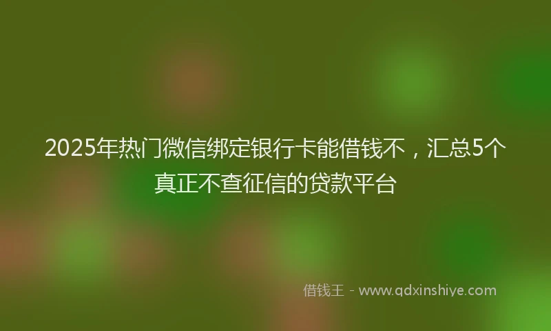 2025年热门微信绑定银行卡能借钱不，汇总5个真正不查征信的贷款平台