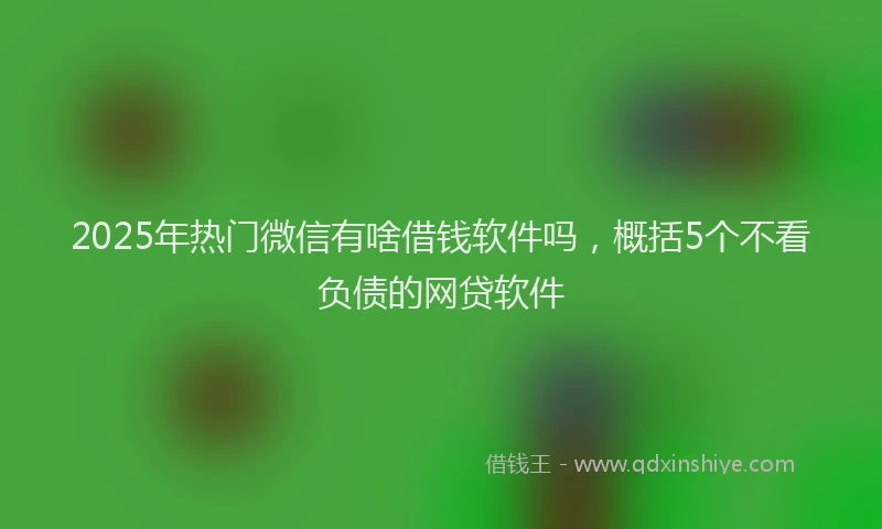 2025年热门微信有啥借钱软件吗，概括5个不看负债的网贷软件